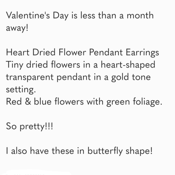 See My Pink Ones Heart Dried Flower Pendant Earrings - Picture 6 of 10